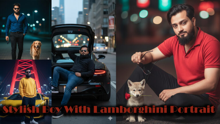 Stylish Boy With Lamborghini Portrait